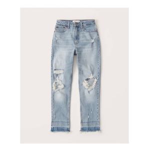 AF High Rise Mom Jean - Distressed Light Wash